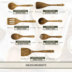 AM Natural Living 7pc Kitchen Utensil Set Measurements With Background-01