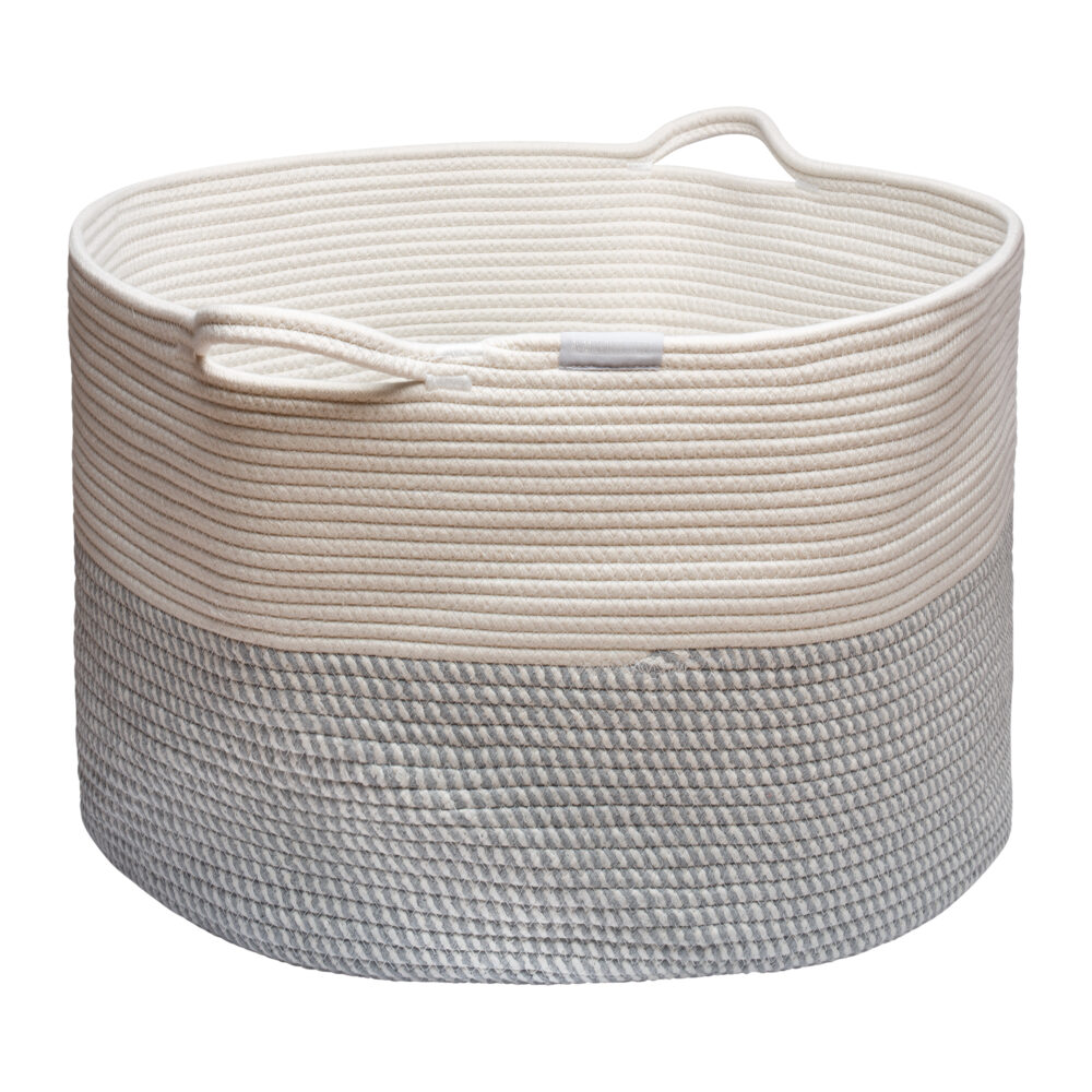 A&M Natural Living Large Woven Cotton Rope Basket Top