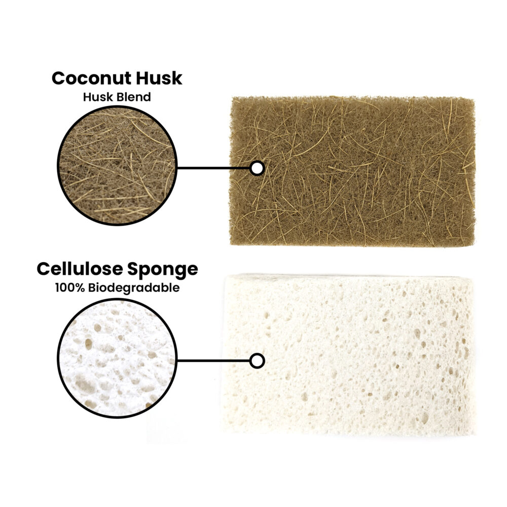 Eco Washing Up Sponges - A&M Natural Living Dish Sponges - White