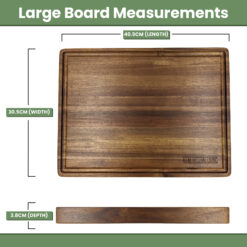 A&M Natural Living Wooden Chopping Board Set - Large Measurements