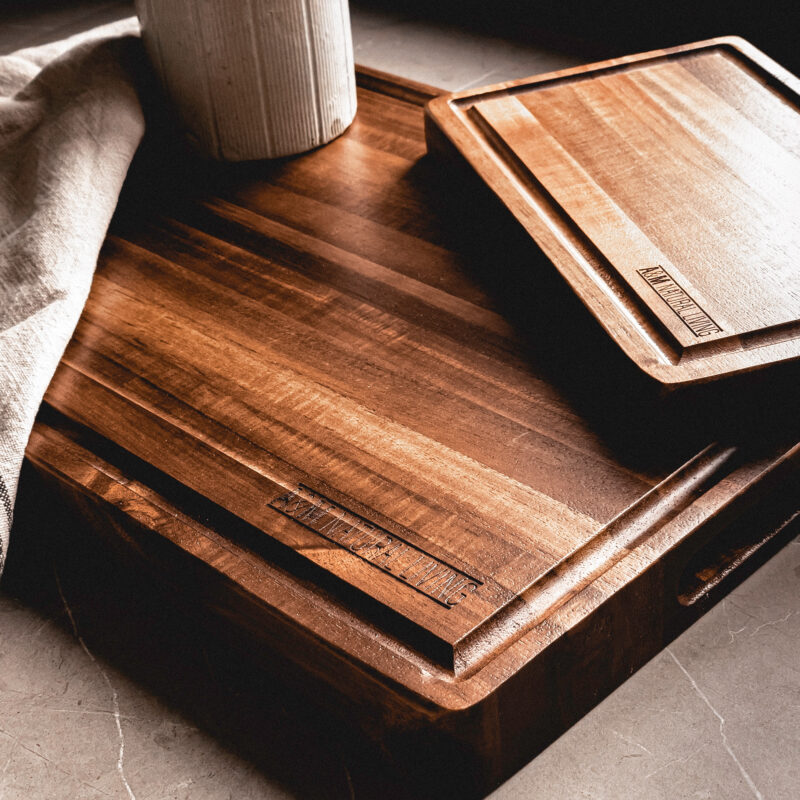 A&M Natural Living Wooden Chopping Board Set - Pair Insitue