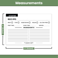 Recipe Cards Set Of 60 Blank Recipe Cards For Own Recipes - Dimensions Main