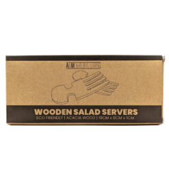 A&M Natural Living Wooden Salad Servers Box