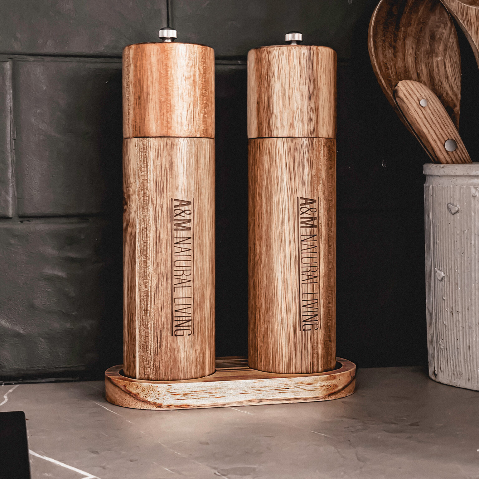 Wooden Salt & Pepper Grinder Set – 8