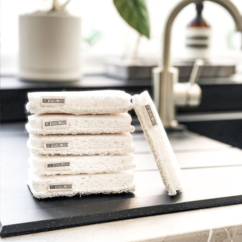 Loofah Kitchen Sponges Pack Of 6 A&M Natural Living