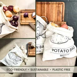 A&M Natural Living Potato Onion Garlic Food Storage Bag Set Info 2