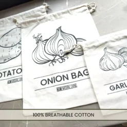 A&M Natural Living Potato Onion Garlic Food Storage Bag Set Info 3